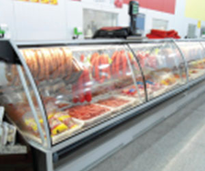 serviço de balcao curvo